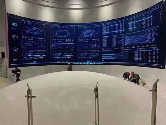 Soft Curved Fixed LED Display Front Service P3.91 SMD Indoor LED Video Wall