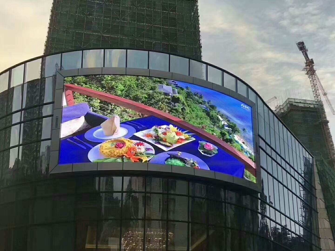 Curved Flexible Facade Billboard LED Screen P4 IP65 full color For Advertising